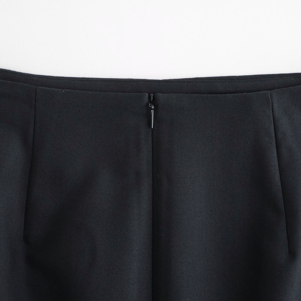 TENSE WOOL DOUBLE CLOTH SLIT SKIRT #BLACK [A26AS02HP]