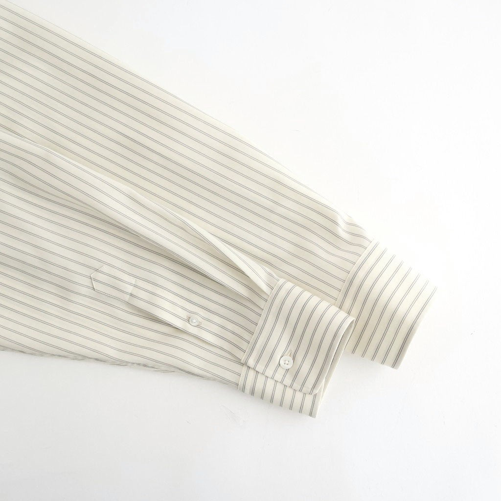 SUPER FINE WOOL STRIPE SHIRT #IVORY WHITE STRIPE [A26SS02WW]