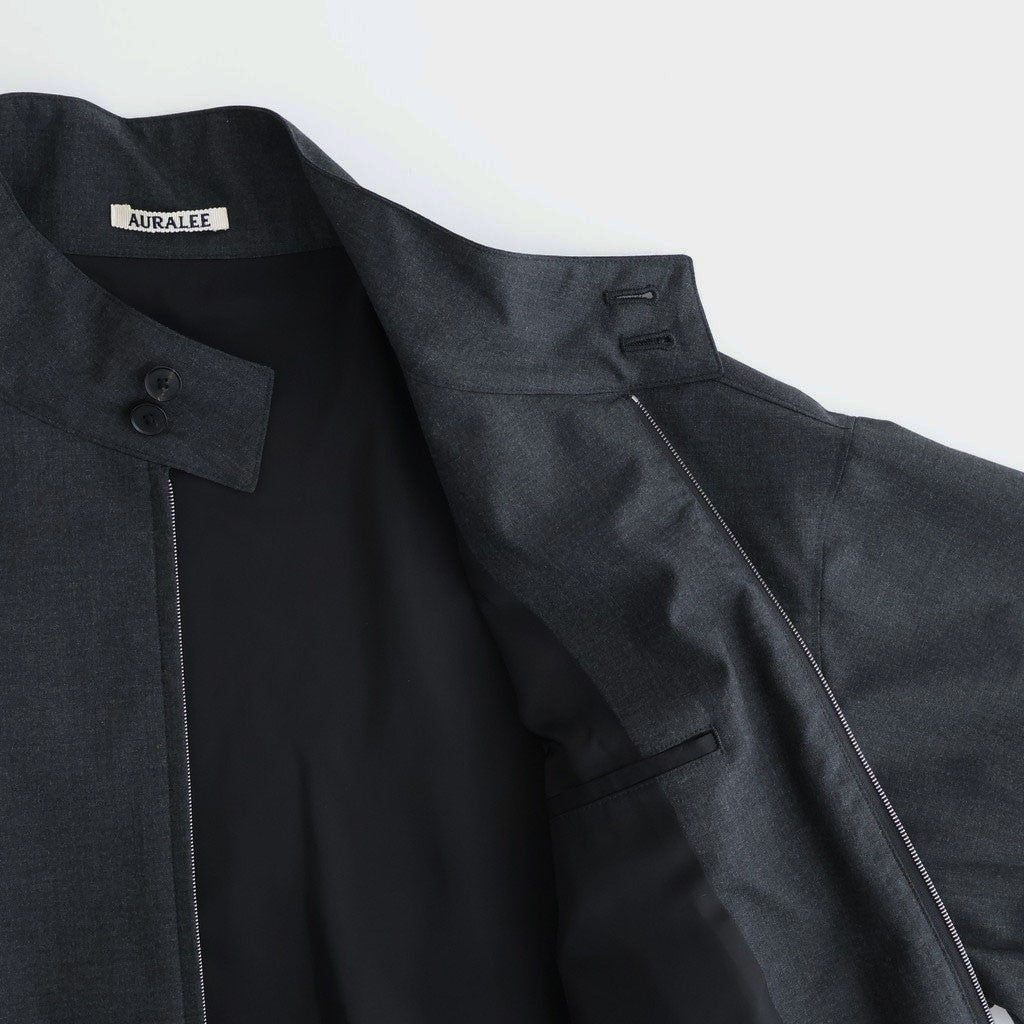 ULTRA FINE TROPICAL WOOL ZIP BLOUSON #TOP CHARCOAL [A26SB01MT]