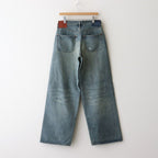 DAMAGED MODERN DENIM PANTS WIDE CUT #FADED INDIGO [25880409]