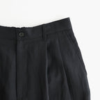 VIS/LI BRIGHT TWILL WIDE EASY TROUSERS #BLACK [ST.1466]