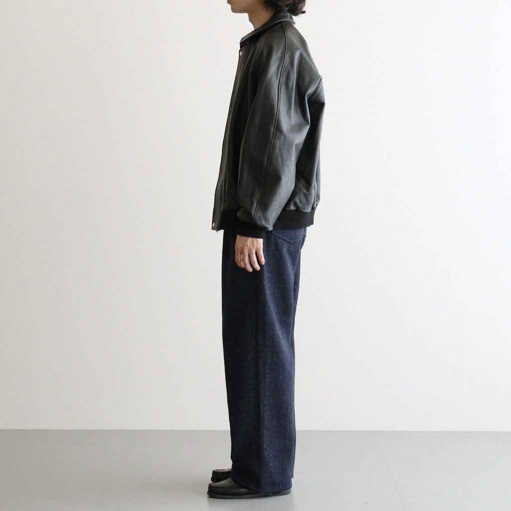 Cow Leather Raglan Blouson #BLACK [GU263-30320]