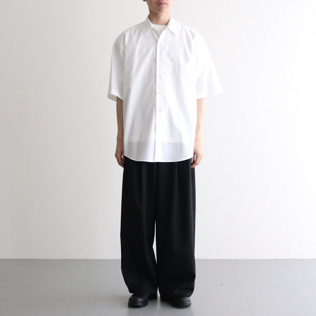 WASHED FINX TWILL BIG HALF SLEEVED SHIRT #WHITE [A25SS03TN]