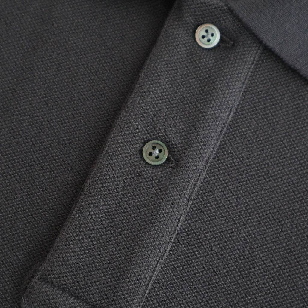 Cotton Pique Jersey L/S Polo #CHARCOAL [GM261-70417]