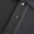 Cotton Pique Jersey L/S Polo #CHARCOAL [GM261-70417]