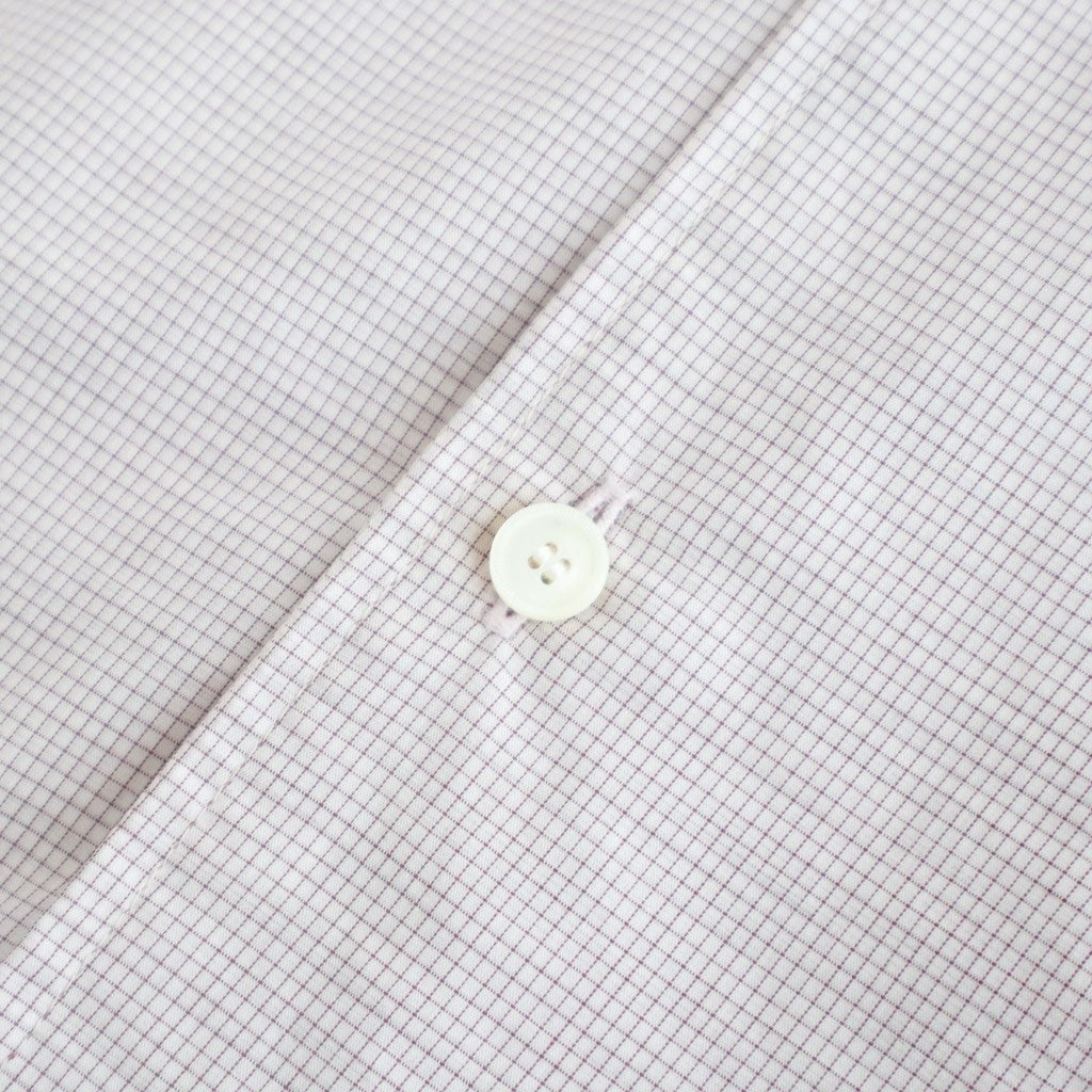 Cotton & Lyocell Lounge Shirt #White & Burgundy Plaid [OFH010SH22]