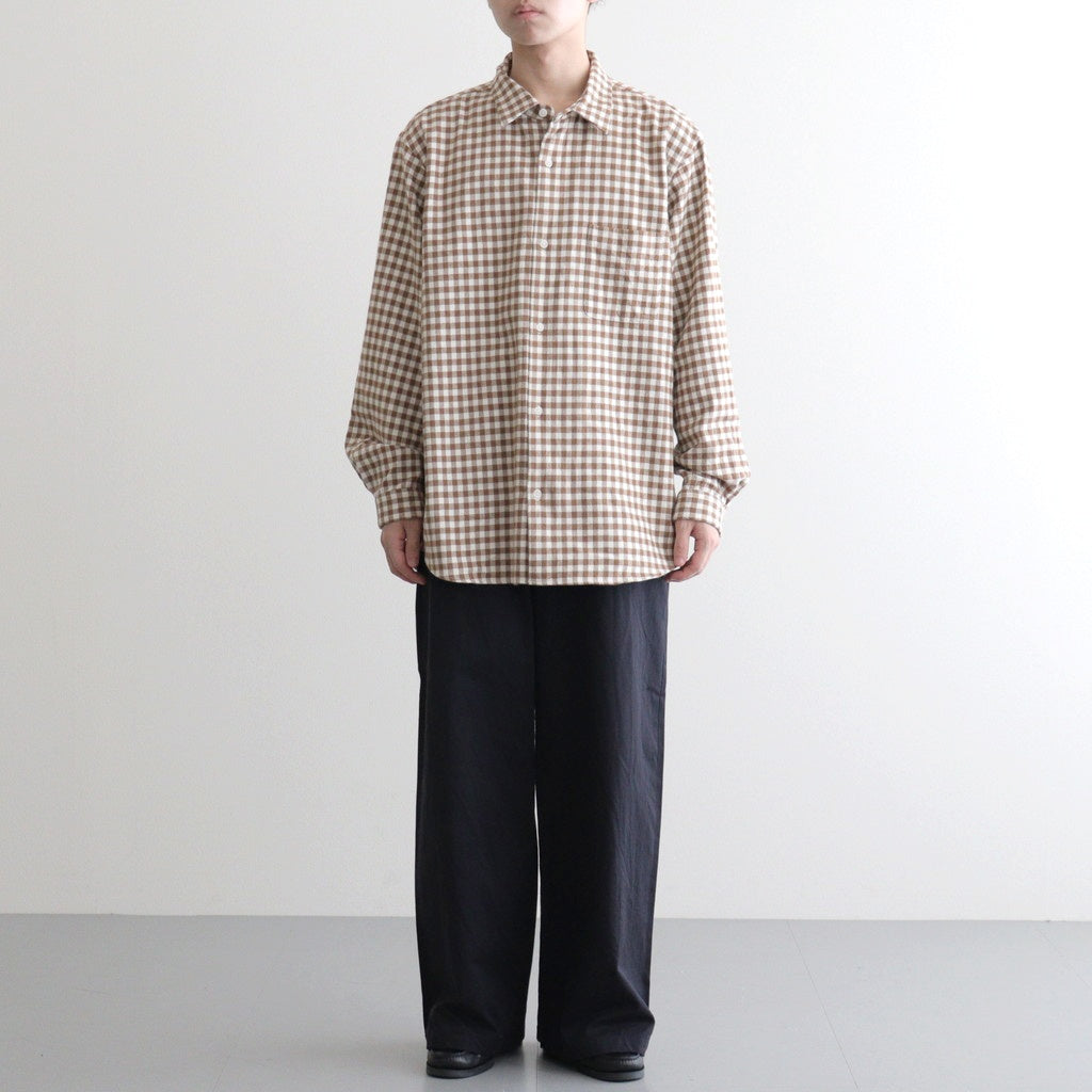 ボタンシャツ ワイド Button Shirt – Wide #BROWN-CH [11052102]