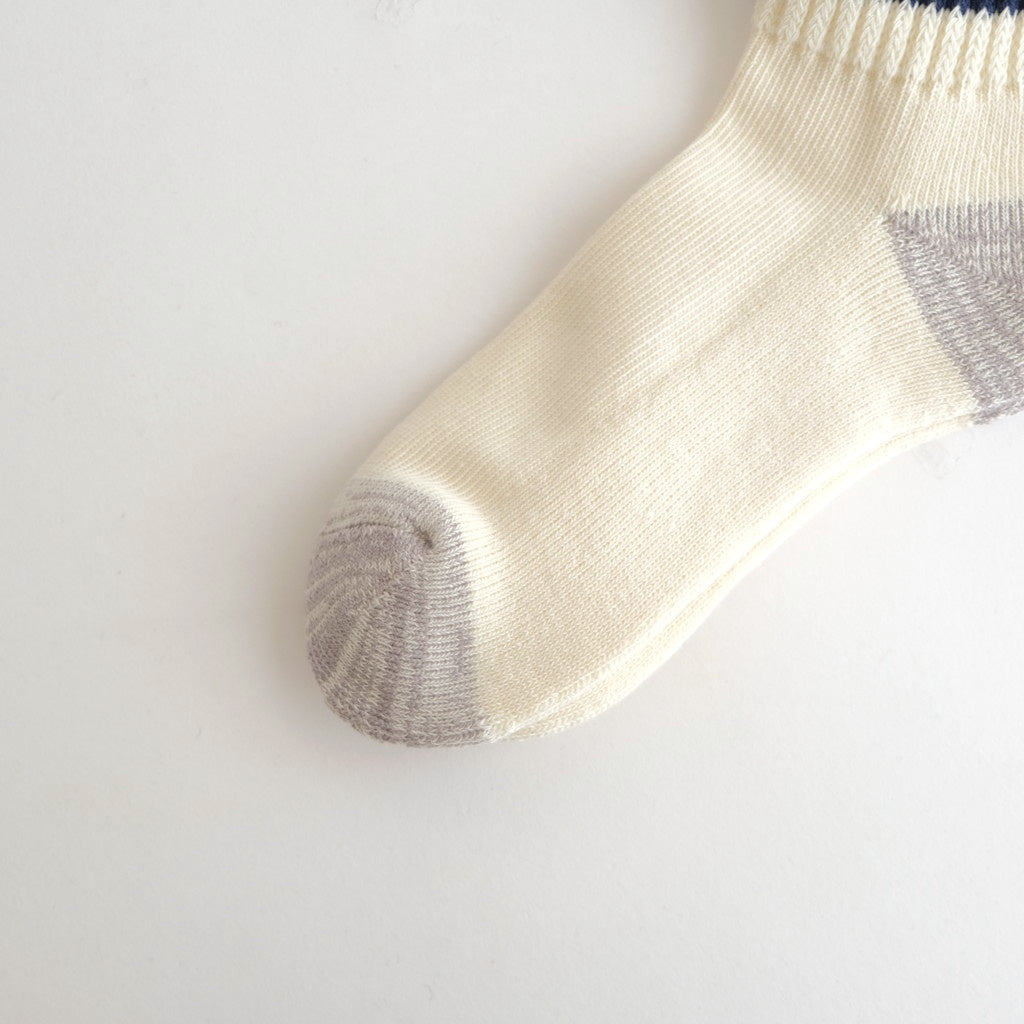 COARSE RIBBED OLDSCHOOL CREW SOCKS #NAVY/D.RED [R1255-AW25]