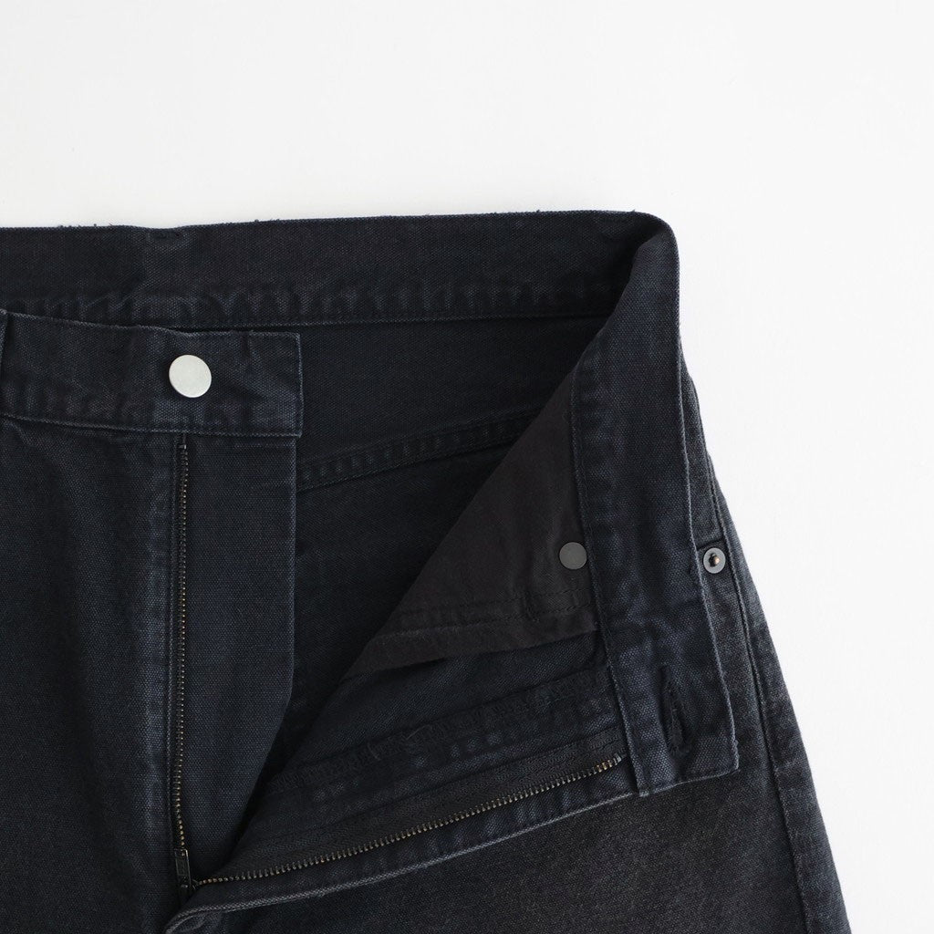 SULFUR DYED OXFORD VINTAGE WIDE PANTS #BLACK [ST.1395]