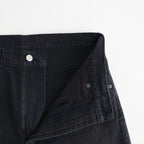 SULFUR DYED OXFORD VINTAGE WIDE PANTS #BLACK [ST.1395]