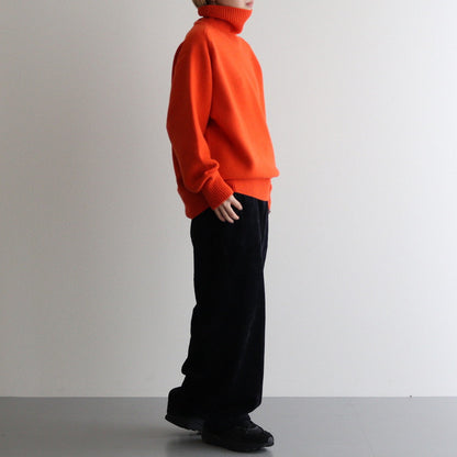 EXTRA FINE WOOL WARM KNIT TURTLE NECK LS #ORANGE [ST.989]