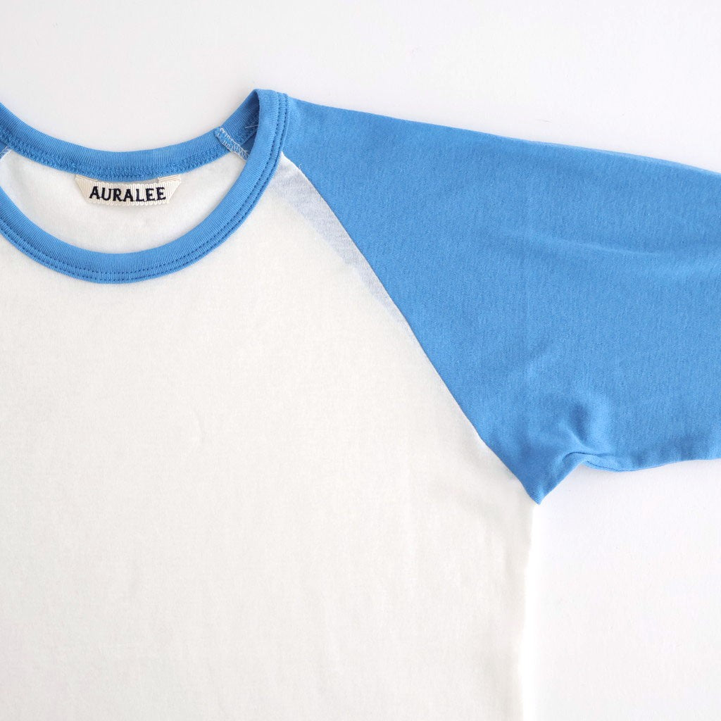 SUPER HIGH GAUGE SHEER RIB RAGLAN P/O #WHITE × BLUE [A26SP06HF]