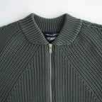 BATONER ウール梳毛片畔 ジップカーディガン #KHAKI [HR-N003-051]