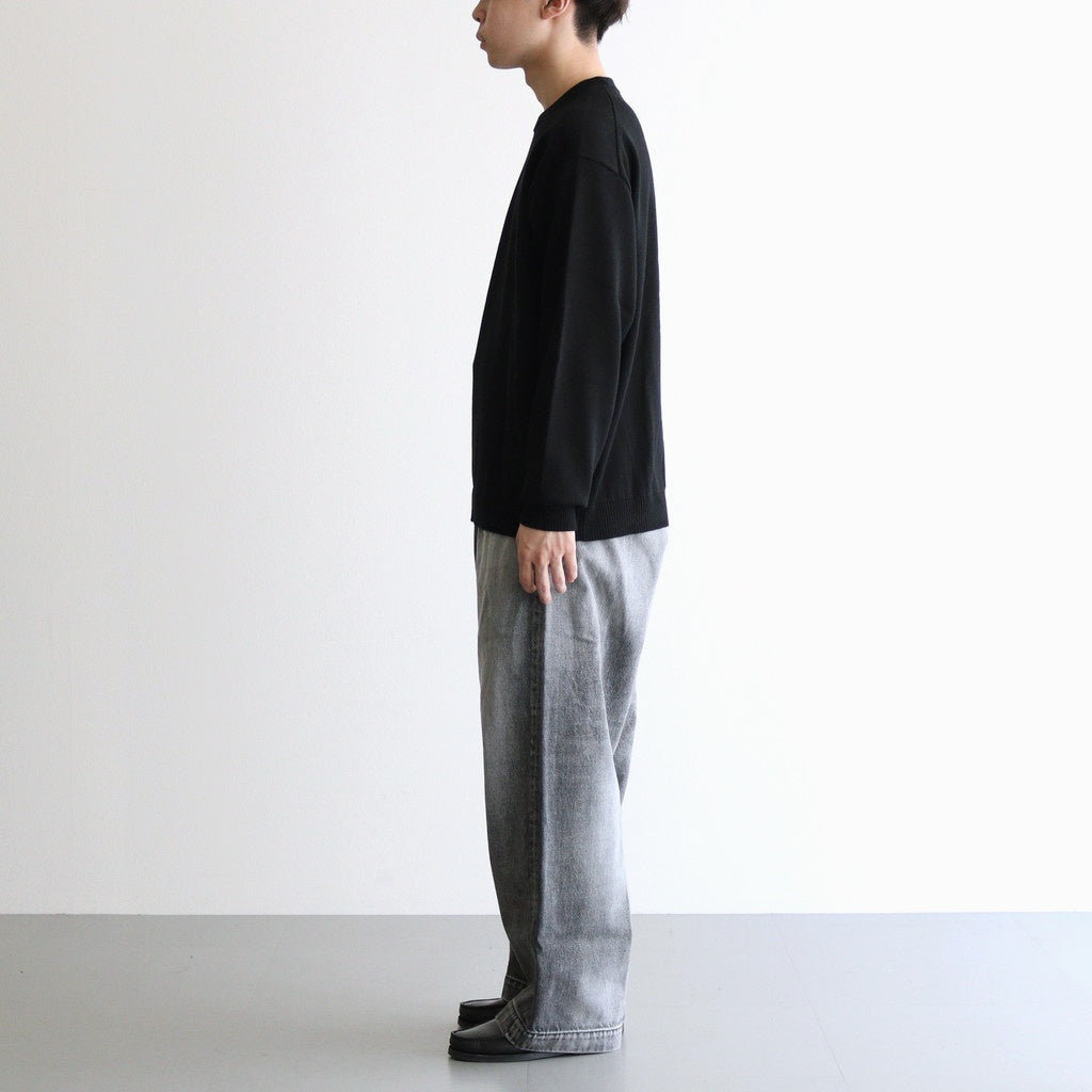 Selvage Denim Belted Pants #BLACK_LIGHT FADE [GU253-40064LB]