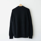 BATONER ウール梳毛片畔 ジップカーディガン #BLACK [HR-N003-051]