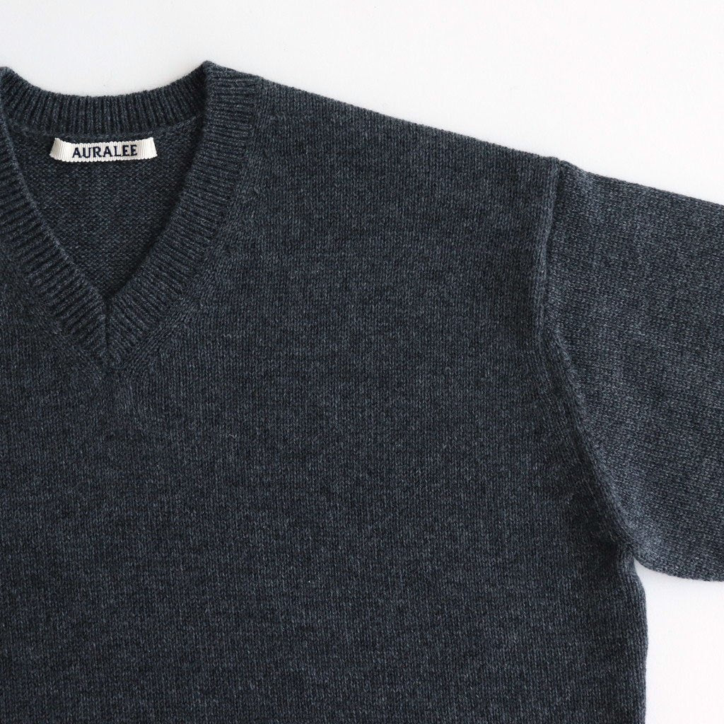 LIGHT CASHMERE KNIT V-NECK P/O #CHARCOAL [A25AV06CJ]