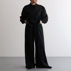 Viscose Wool Silk Gabardine Easy Wide pants #BLACK [GL241-40162]