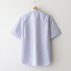 綿ストライプ S/S シャツ #WHITE×SAX [HO-B023-051]