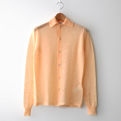 KID MOHAIR SHEER KNIT SHIRT CARDIGAN #LIGHT ORANGE [A24AC02FG]