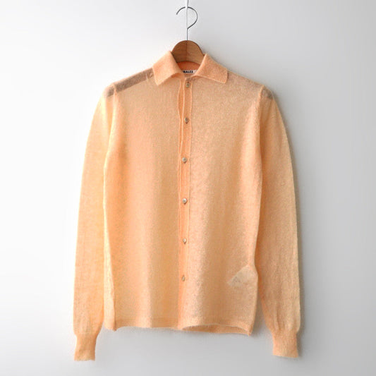 KID MOHAIR SHEER KNIT SHIRT CARDIGAN #LIGHT ORANGE [A24AC02FG]