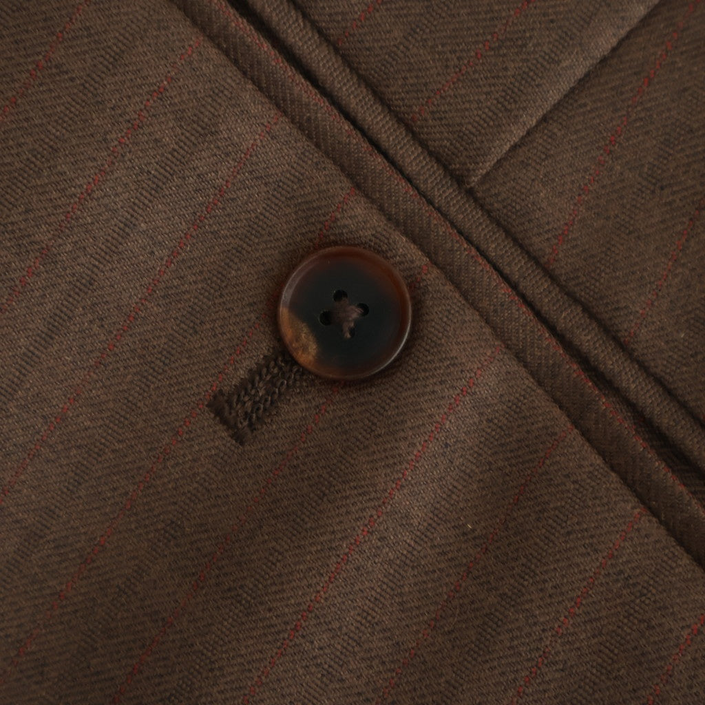 BLUEFACED WOOL TWO-TUCK SLACKS #BROWN RED STRIPE [A25AP02BS