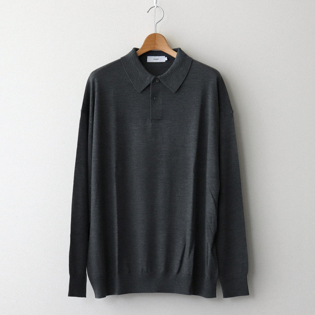 High Gauge Knit Oversized L/S Polo #GRAY [GM243-80315B]