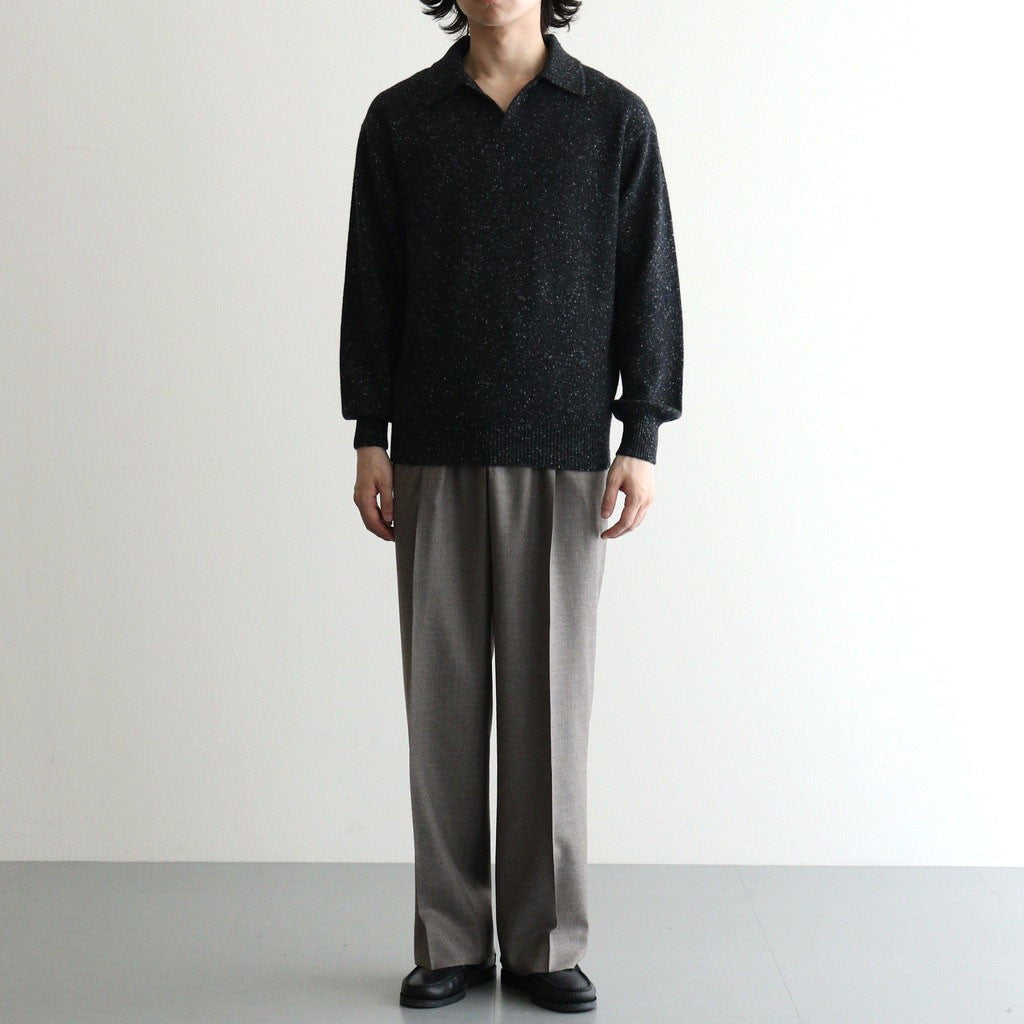 CASHMERE NEP KNIT POLO #MIX BLACK [A26AP02NE] - ciacura 三重県