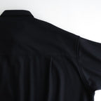 Wool Smooth Flannel Oversized Regular Collar Shirt #BLACK [GU253-50221B]