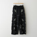 Embroidery Patchwork Trousers #BLK [12610719]