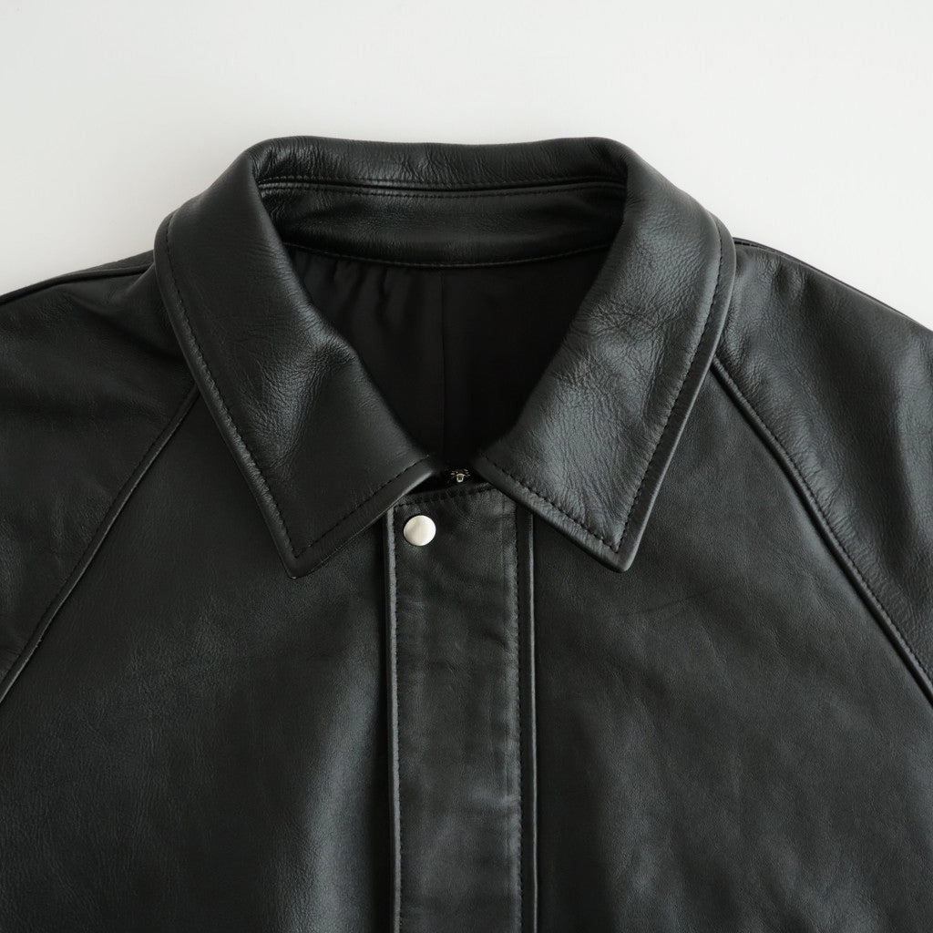 Cow Leather Raglan Blouson #BLACK [GU263-30320]