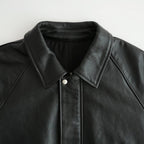 Cow Leather Raglan Blouson #BLACK [GU263-30320]