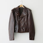 HEAVY LAMB LEATHER RIDERS JACKET #DARK BROWN [A25AB01LA]