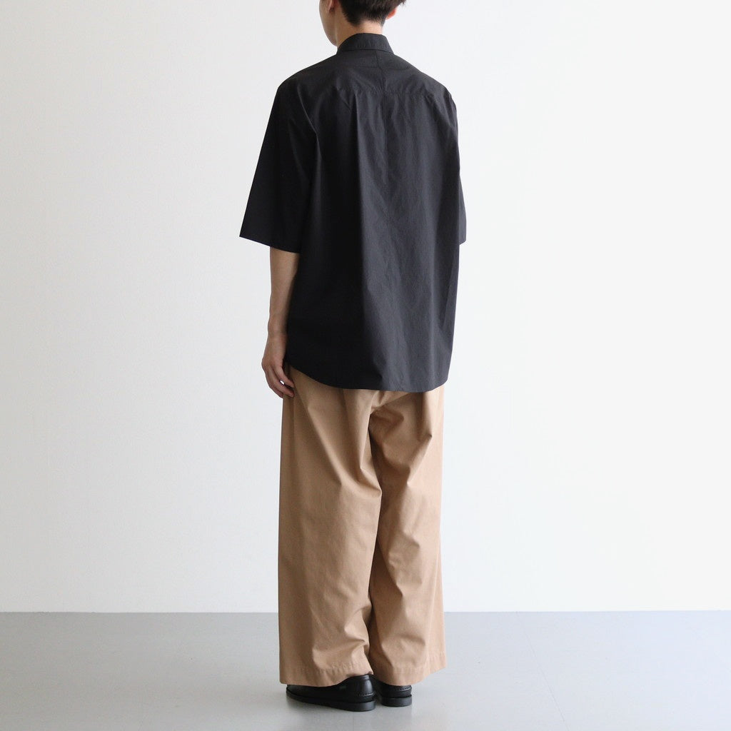 FHFSSH - コットン・ ポリコア タイプライター 半袖シャツ #95 Black [SN_FR0405SH]