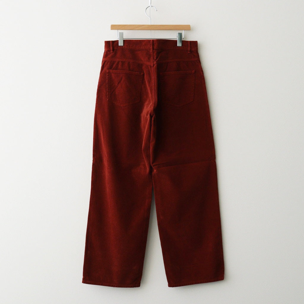 GARMENT-DYED FINX CORDUROY 5P WIDE PANTS #RED BROWN [A26SP01FX