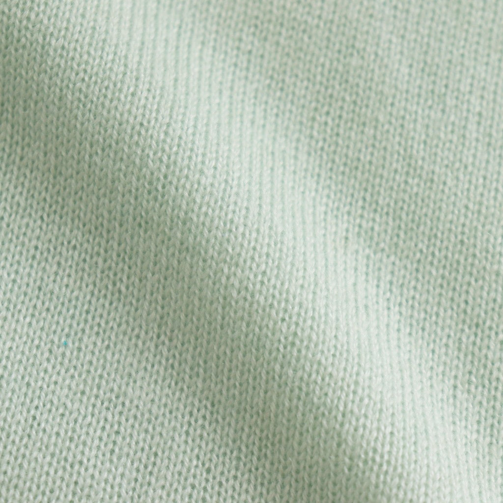 SUPER FINE CASHMERE SILK KNIT HENLY NECK P/O #WHITE GREEN [A25SP05SC]