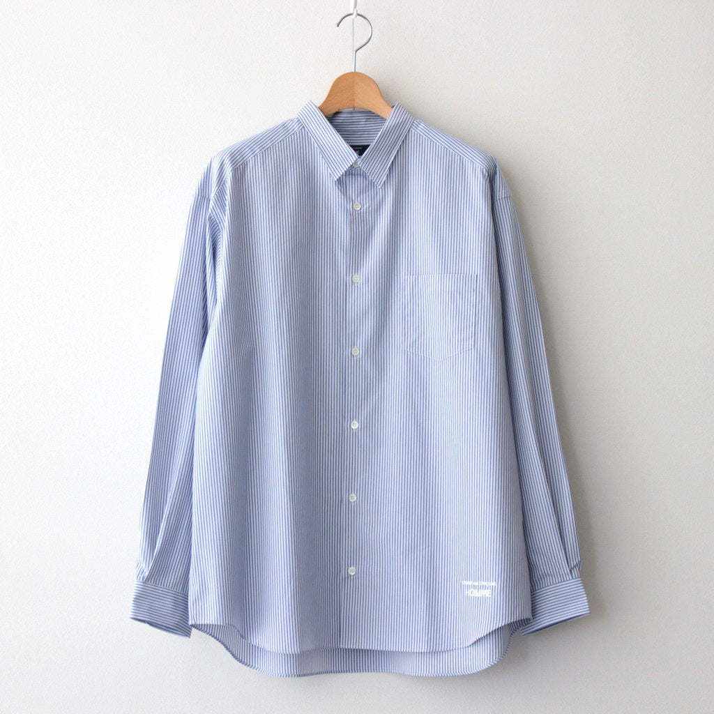 綿ストライプ L/S シャツ #NAVY×SAX×WHITE [HO-B007-051]