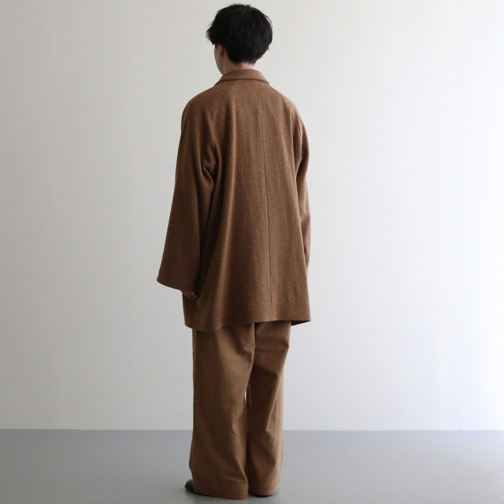 WOOL SOUTIEN COLLAR COAT SHORT #brown tweed [14551]