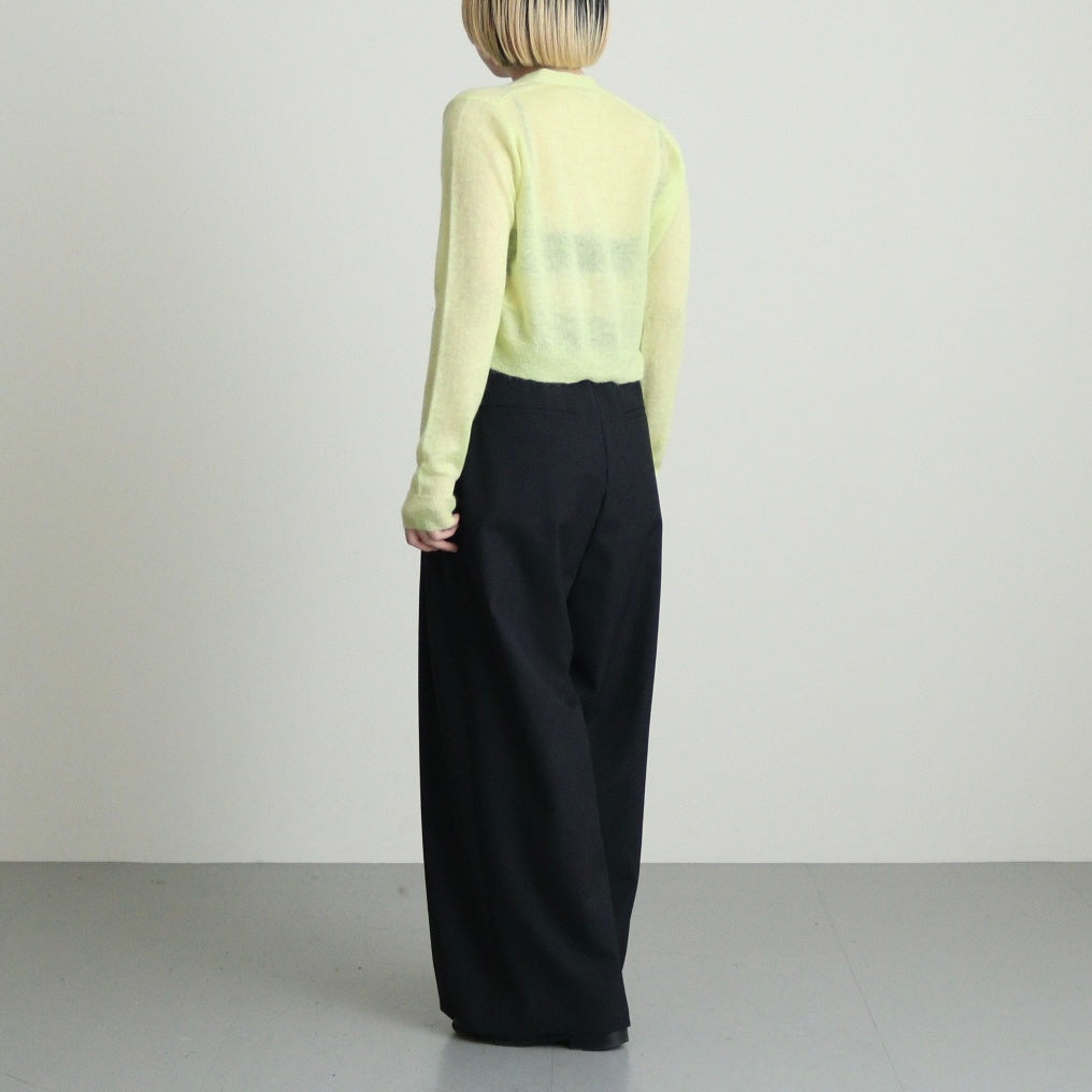KID MOHAIR SHEER KNIT CARDIGAN #LIME YELLOW [A25SC04FG]