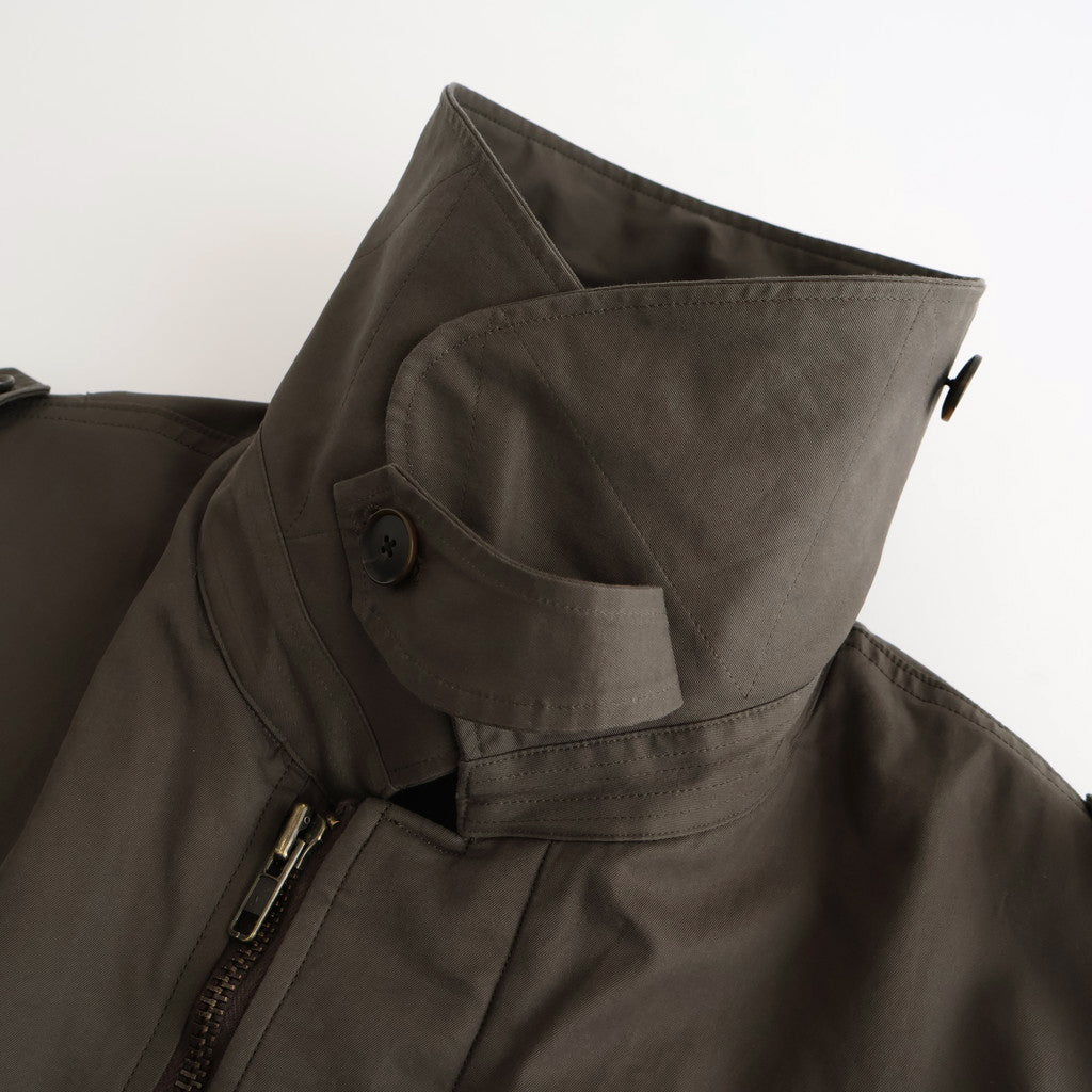 WASHED FINX COTTON GABARDINE FLIGHT BLOUSON #DEEP OLIVE [A25AB01HM]