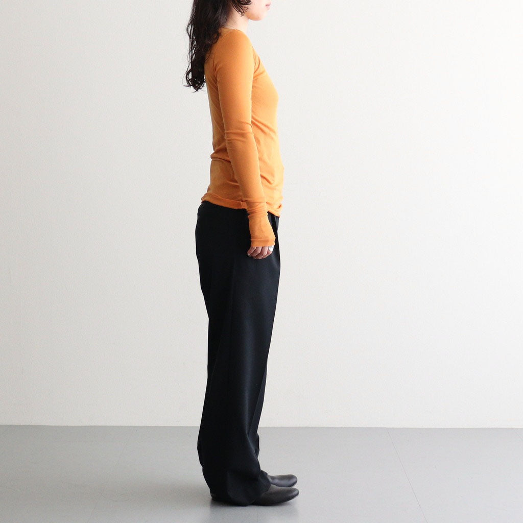 SUPER HIGH GAUGE SHEER RIB BOAT NECK L/S TEE #ORANGE [A00T05HF]
