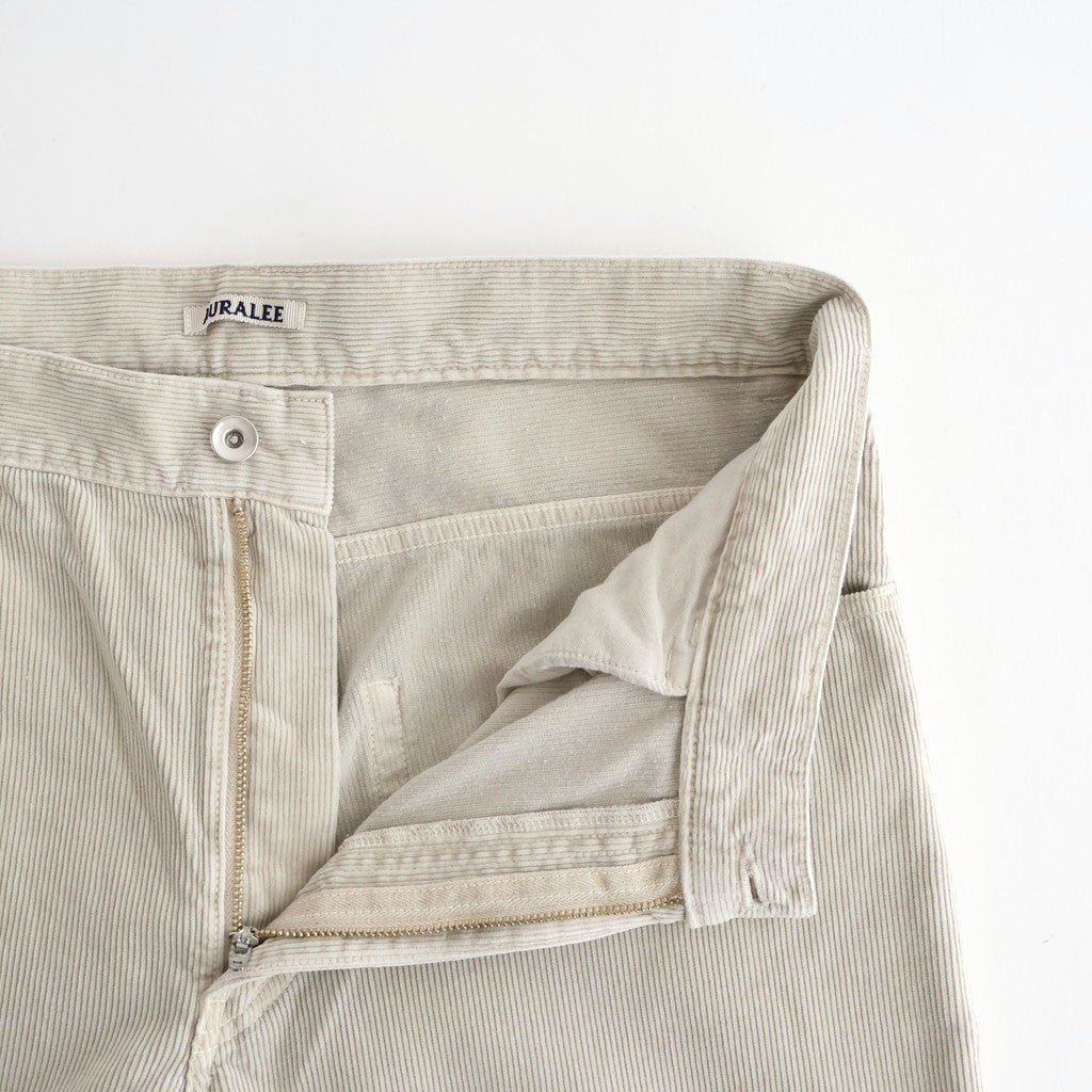 GARMENT-DYED FINX CORDUROY 5P WIDE PANTS #WHITE KHAKI [A26SP01FX]