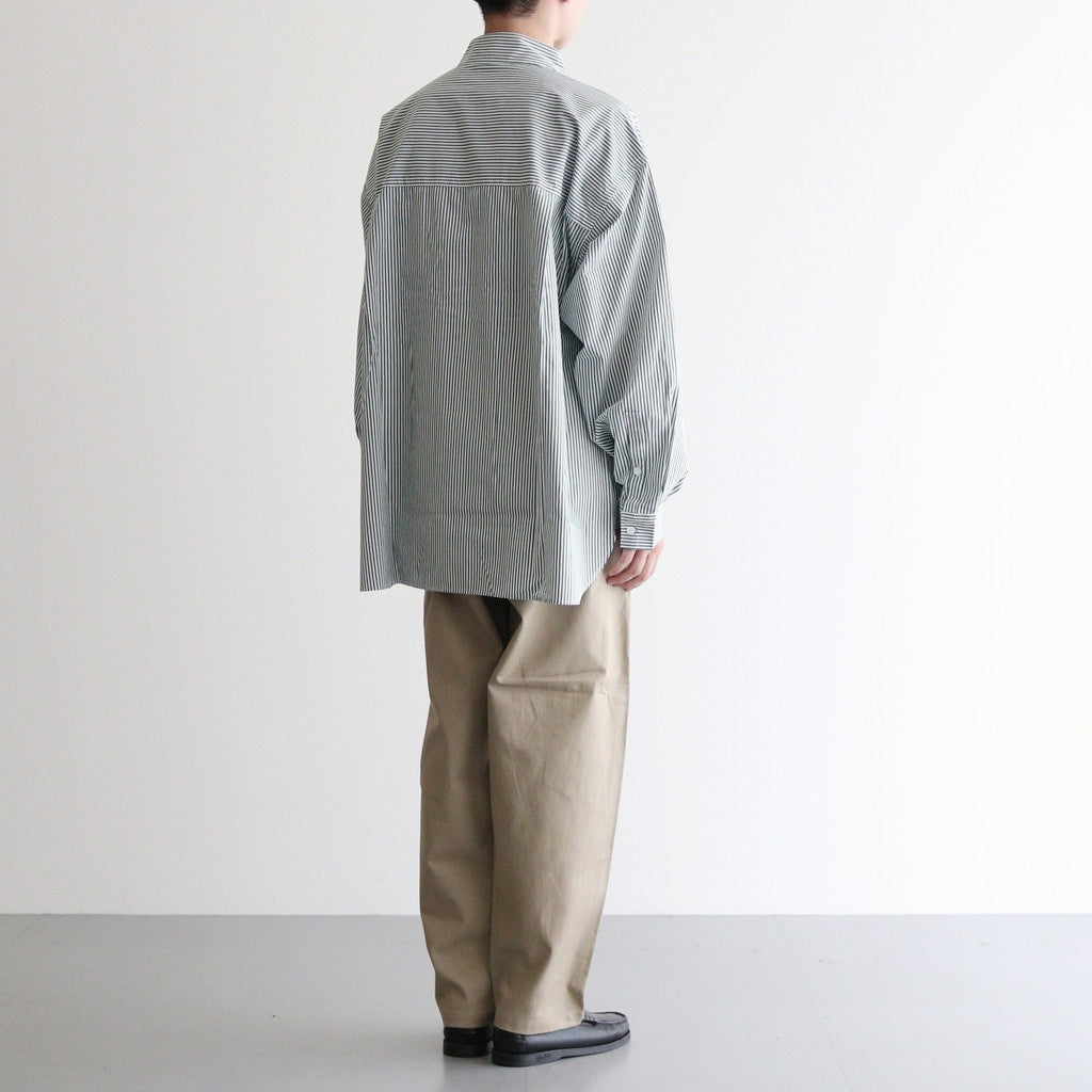 CORPORATE UNIFORM L/S SHIRT #GREEN STRIPE [FSC253-50105B]