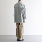 CORPORATE UNIFORM L/S SHIRT #GREEN STRIPE [FSC253-50105B]