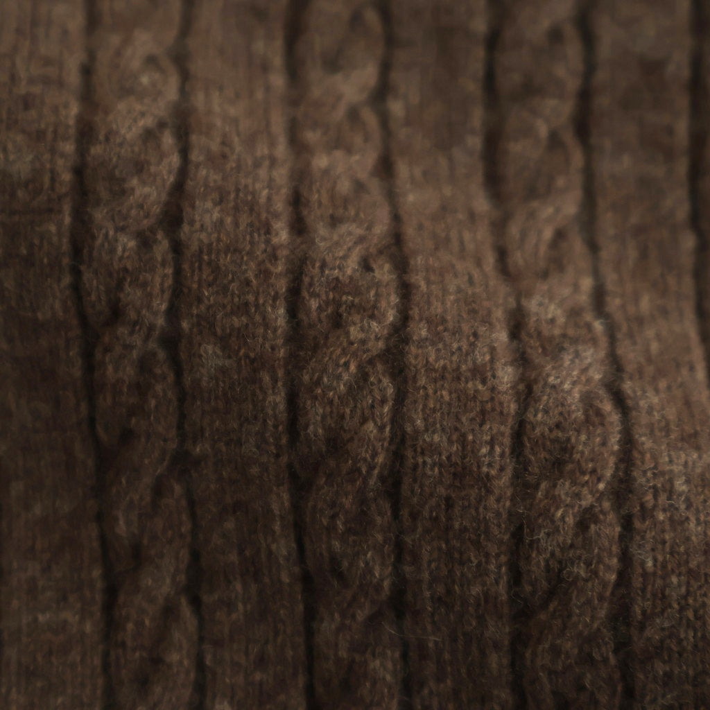 SUPER FINE WOOL ARAN KNIT P/O #BROWN [A25AP02WA]