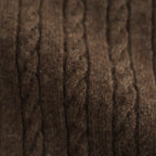 SUPER FINE WOOL ARAN KNIT P/O #BROWN [A25AP02WA]