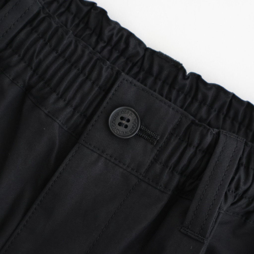 綿ツイル微起毛 ワイド2タックパンツ #BLACK [HQ-P006-051]