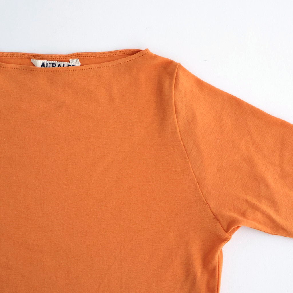 SUPER HIGH GAUGE SHEER RIB BOAT NECK L/S TEE #ORANGE [A00T05HF]