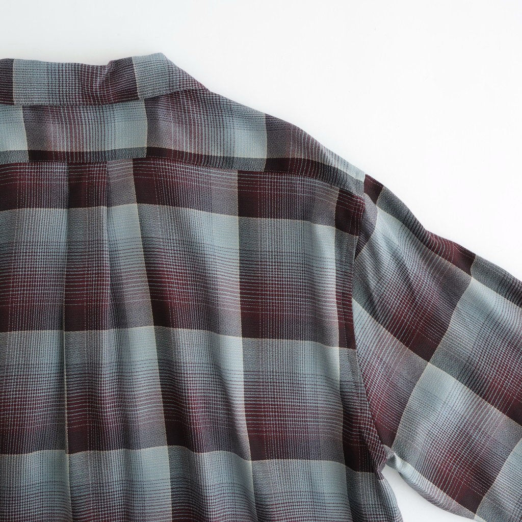 OMBRE OPEN COLLAR SHIRT #RED X MINT [26440501]