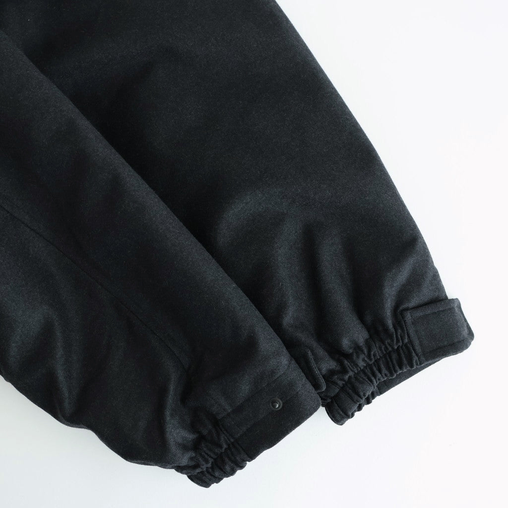 WOOL FULLING FLANNEL PADDED OVER BLOUSON #TOP CHARCOAL [A25AB02CF]