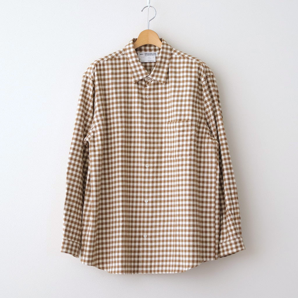 ボタンシャツ ワイド Button Shirt – Wide #BROWN-CH [11052102]